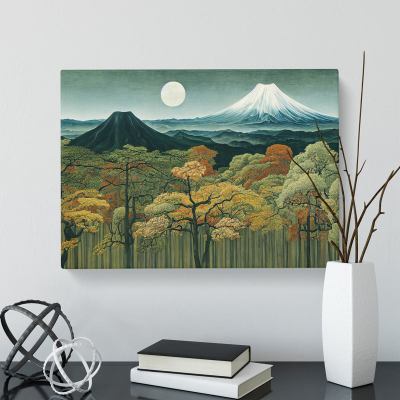 Retro Japanese Forest Vol.4 - Wrapped Canvas Painting, 35cm H x 50cm W x 3cm D