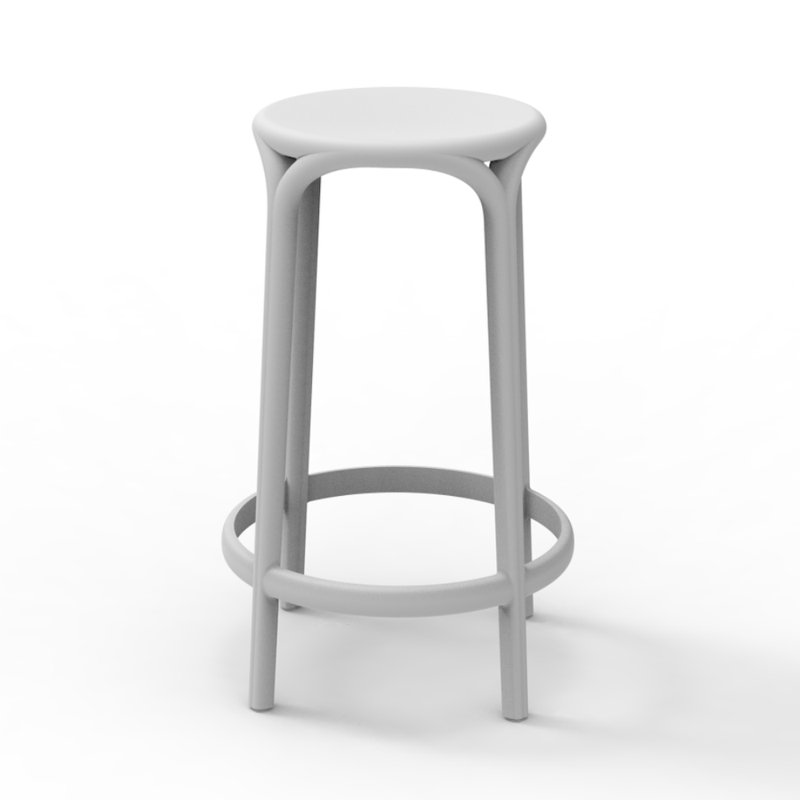 Brooklyn Bar Stool (Indoor/Outdoor), White, Counter Stool (25.75'' Seat Height)