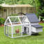 Poulailler de 65 po, cage de volaille extérieure en bois avec nichoir, perchoirs et structure stable pour poulailler de jardin, grand capteur de neige