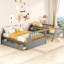 Lit superposé simple gris avec tiroirs et support de décoration. Structure en bois massif pour plus de stabilité. Options de rangement supplémentaires. Conception polyvalente. Barrières de sécurité sécuritaires. Matelas vendu séparément et caractéristiques. Fabrication.