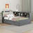 Solid Wood Daybed Frame With Trundle, Upholstered Storage Headboard, Shelves And Rotatable Board-598068232-598068235