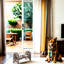 Bol ajustable brun pour animaux de compagnie