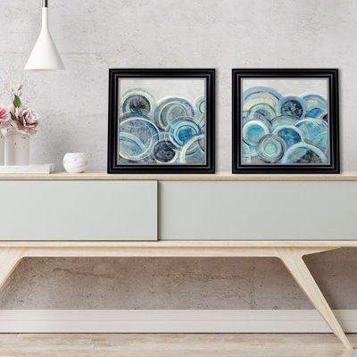 « Variation Blue Gray II » par Silvia Vassileva, ensemble de 2 reproductions d’art encadrées sur papier