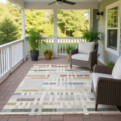 Tapis géométrique Chantille ACN3051 lavable à la machine pour intérieur/extérieur