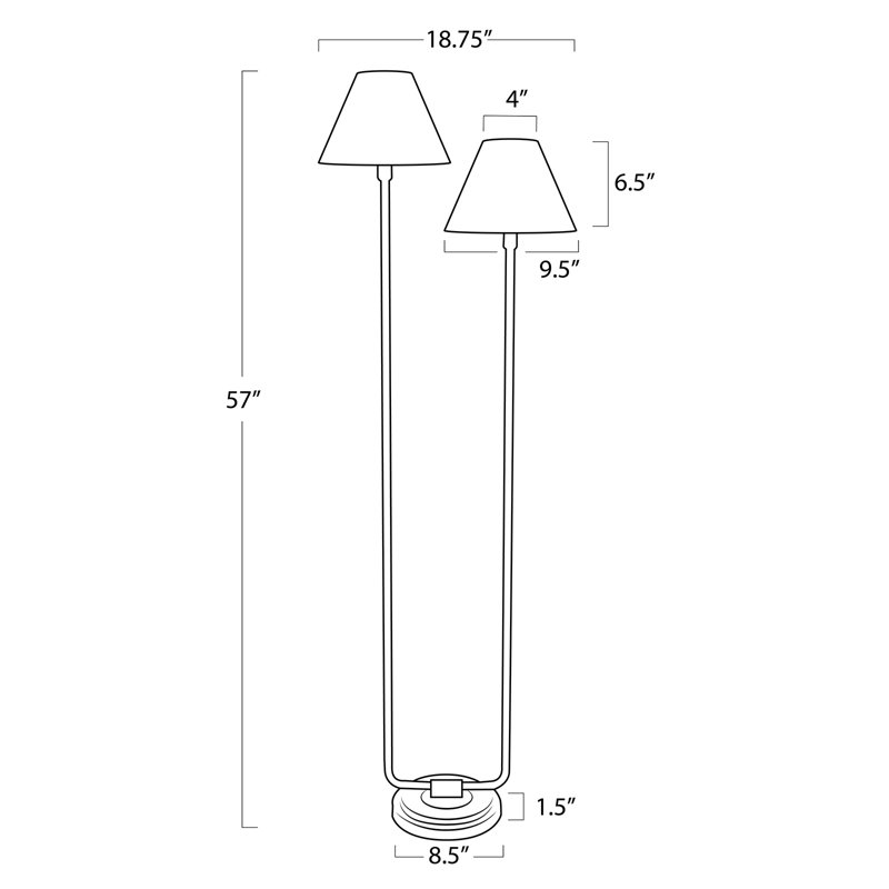 Lampe sur pied Polly (avec abat-jour en rotin), Laiton naturel
