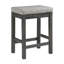 Table à manger à hauteur de comptoir décontractée grise - 4 pièces avec table et 3 tabourets en bois d'ingénierie encastré avec revêtement