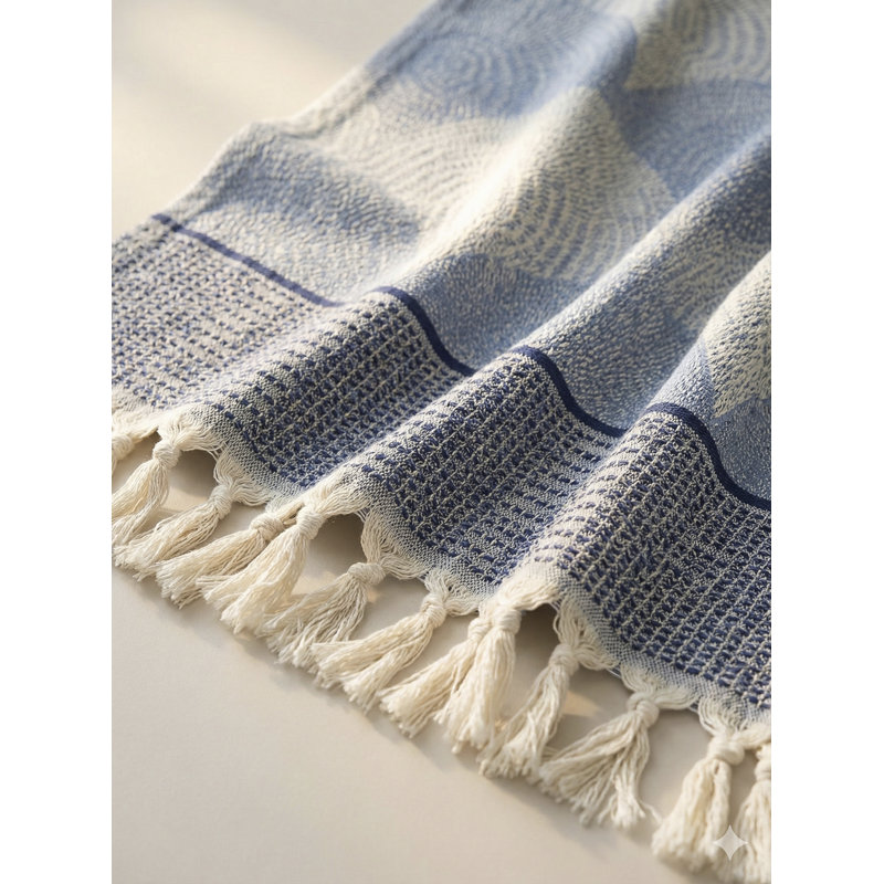 Serviette en coton turc bleu marine, Marine