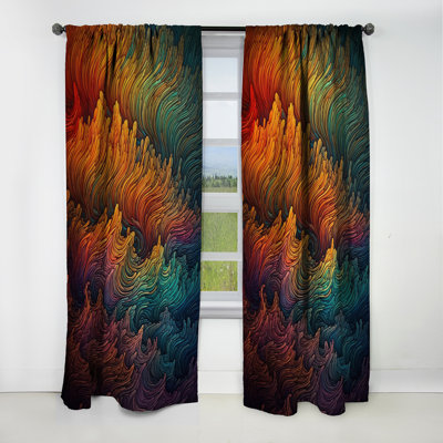 Rainbow Colored Waves IV - Rideau Modern Waves - Rideau occultant abstrait - 1 panneau