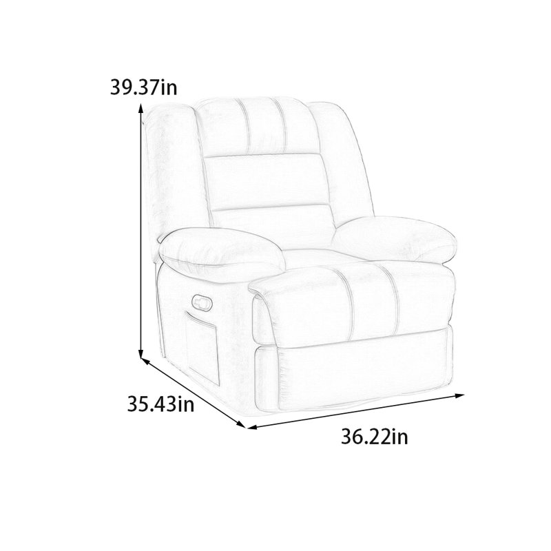 Fauteuil inclinable ergonomique en cuir, Similicuir orange