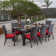 Fionnula 8 - Person Metal Patio Dining Set with Rectangular Table , Cushions Included