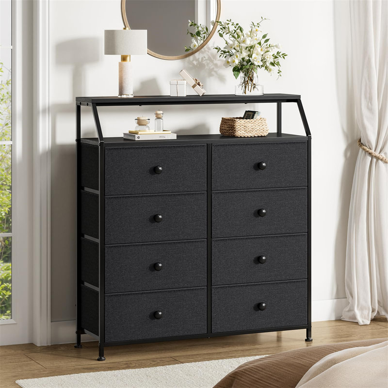 96cm W 8 - Drawer Chest of Drawers, Black