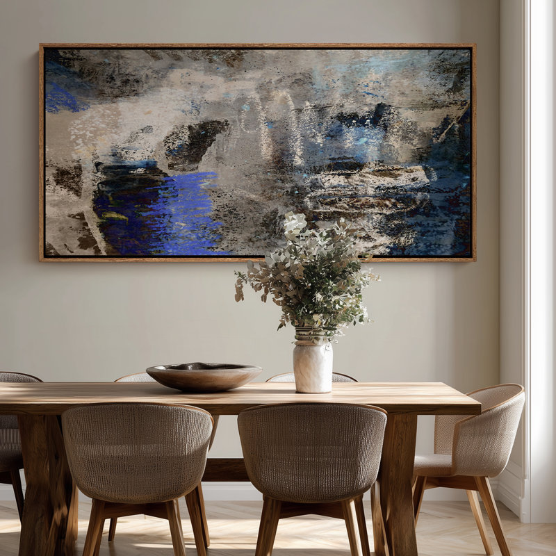 Impression sur toile encadrée extra large bleu gris, Naturel, H 30 po x l 60 po