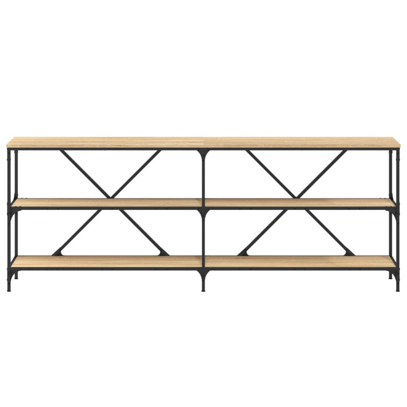 Borough Wharf Console Table Engineered Wood And Iron, Sonoma Oak, 75cm H x 200cm W x 30cm D