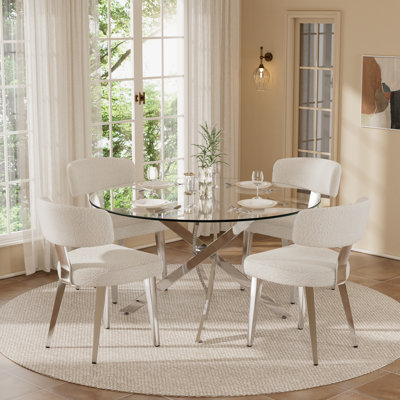  Round Glass Pedestal Dining Set