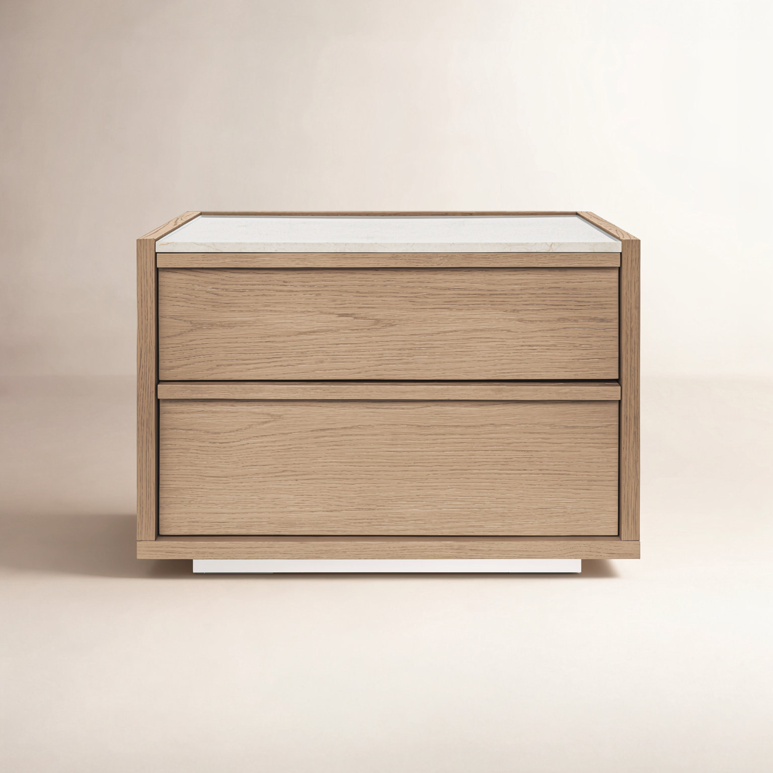 Brookline Acacia Nightstand, Light Rosa/Oak
