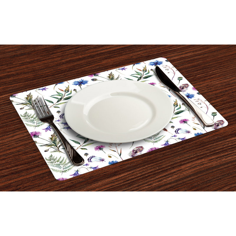 Polyester Floral Rectangle Placemat