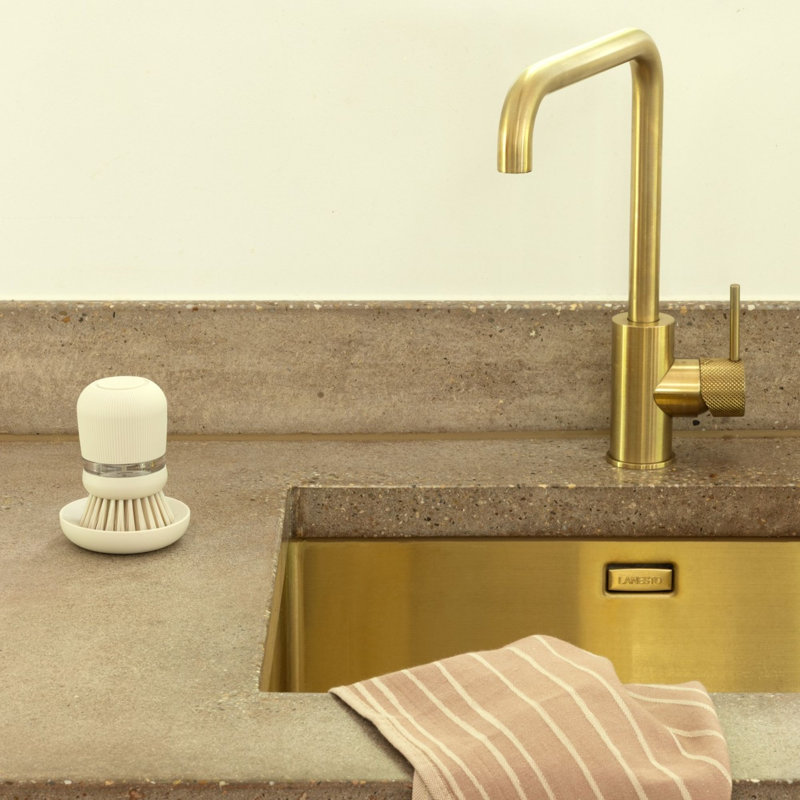 Brosse à récurer pour le lavage des liquides et des liquides d'évacuation de l'eau de cuisine Brabantia SinkSide, Blanc
