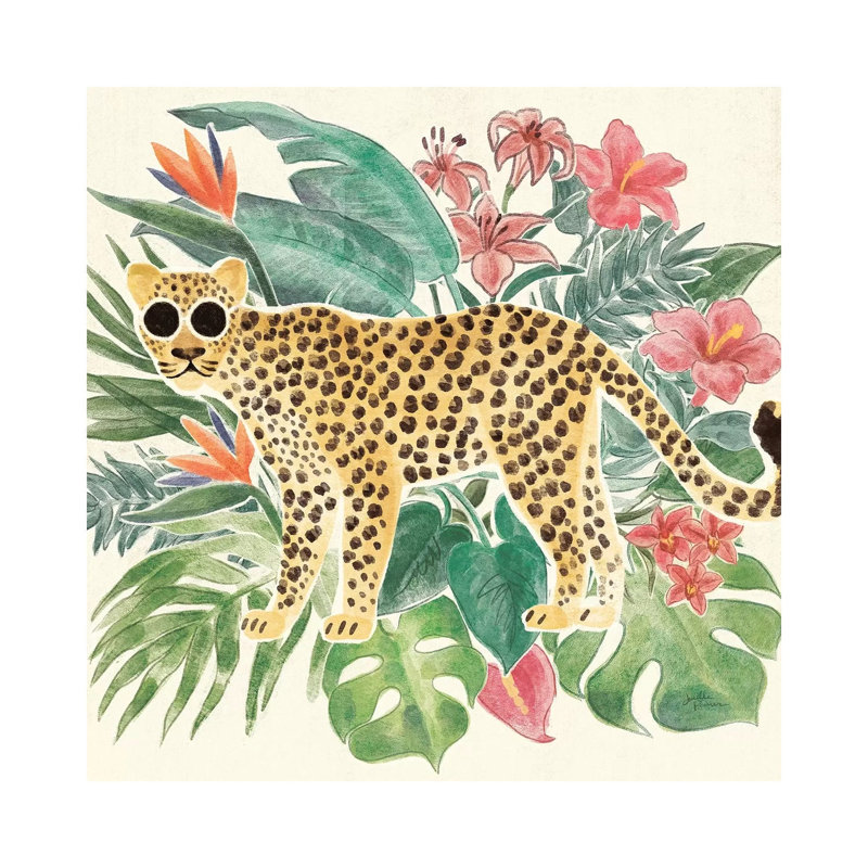 Jungle Vibes Jaguar by Janelle Penner - Print on Canvas, Wrapped Canvas, 30.48 cm H x 30.48 cm W