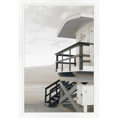 No Lifeguard on Duty' Framed Photographic Print on Glass