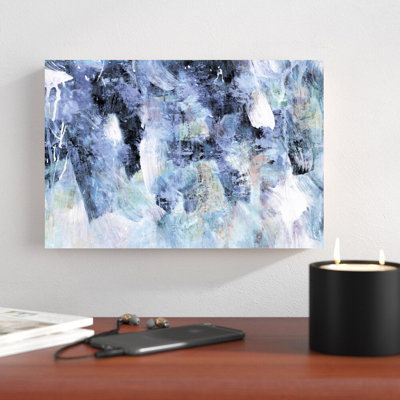 "Marine sapphire", coups de pinceau mélangés - peinture sur toile tendue