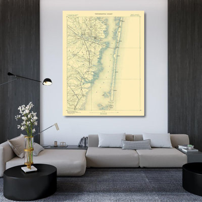 Williston Forge USGS Gallery Wrapped Canvas Art Titled: Barnegat New Jersey Sheet, USGS 1884