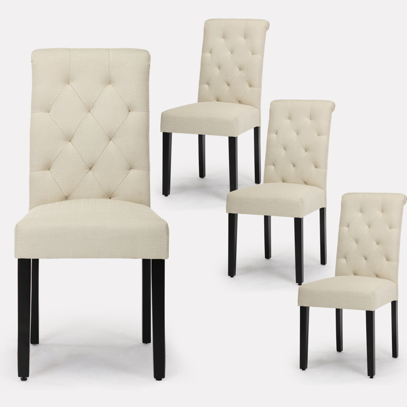 Chaise parsons capitonnée Alcaria, Blanc