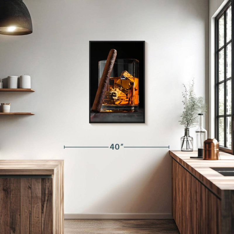 Luxurious Malt Scotch Whiskey, Floating Frame Black, 21" x 31"