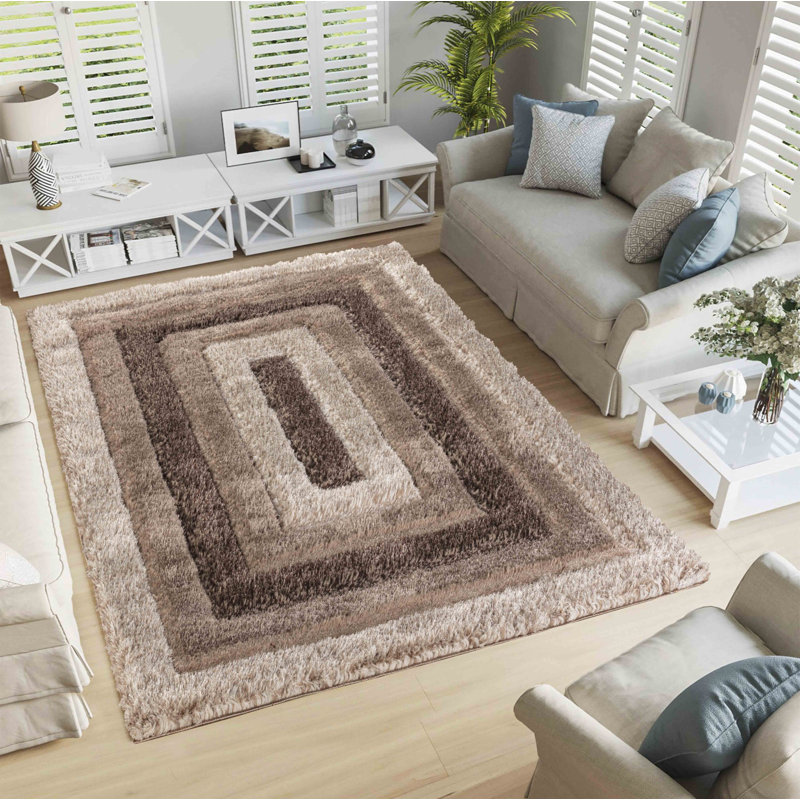 Kiawah Geometric Shag Area Rug, Rectangle 80 x 150cm