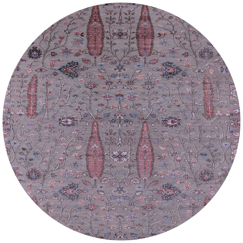 Osha Floral Indoor Rug, Round 4'