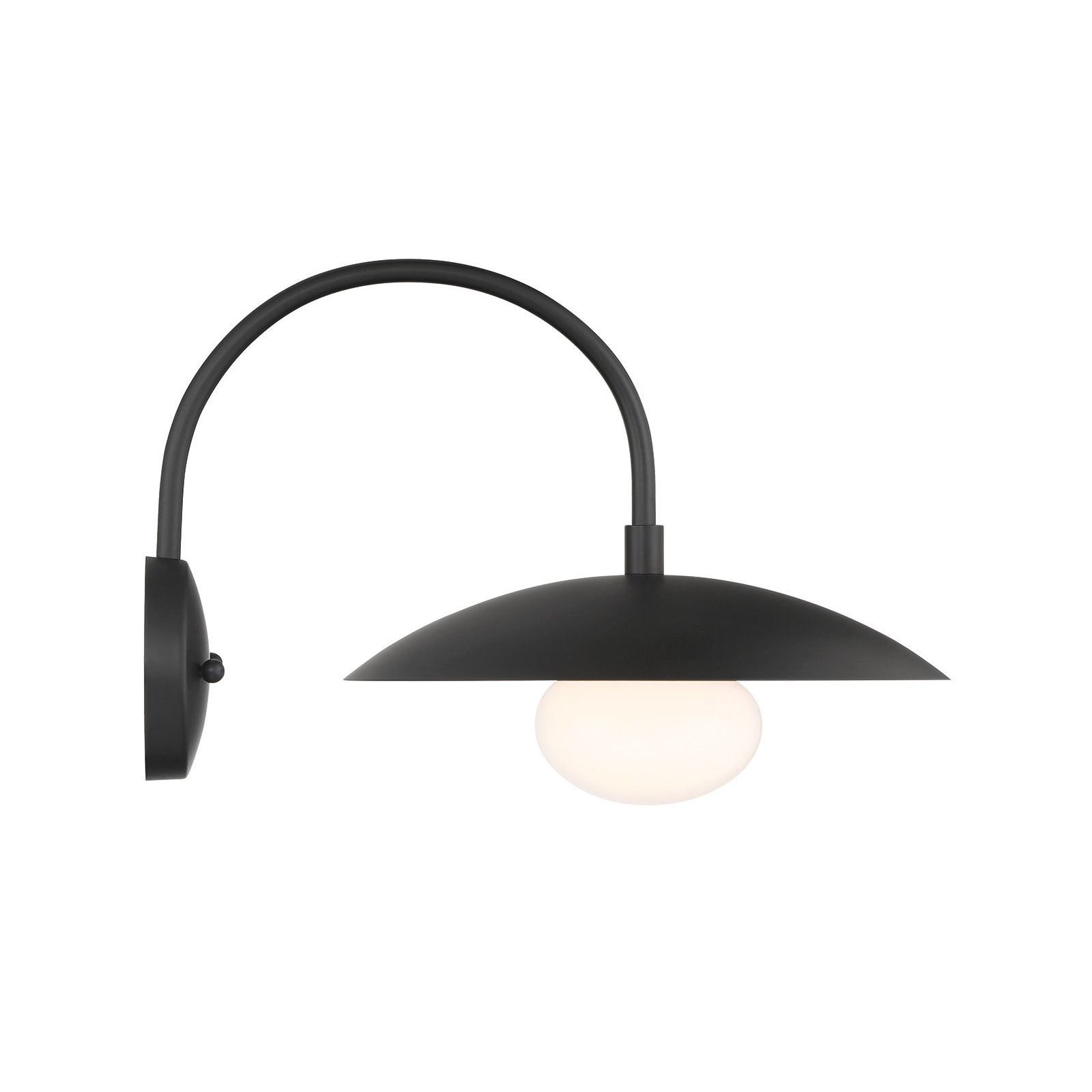 Del Single Light Dimmable Armed Sconce, Black