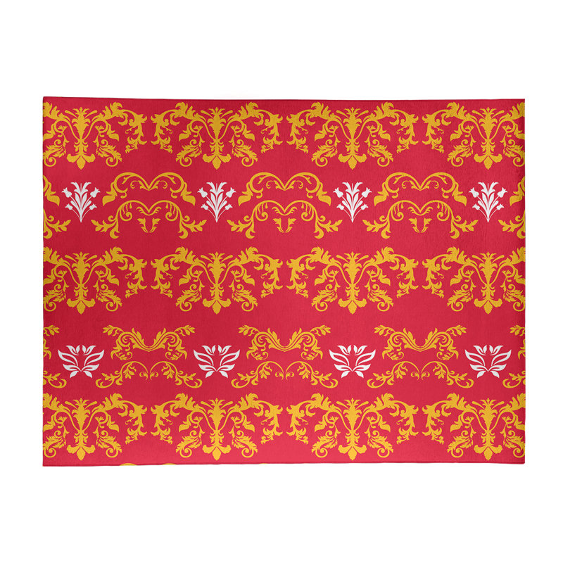 Damask Indoor Rug, Rectangle 9' x 12'