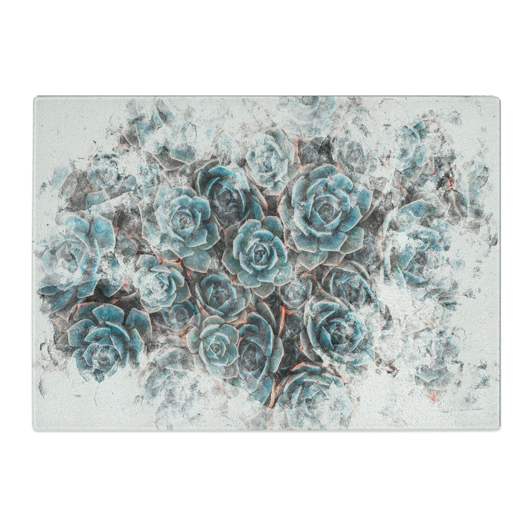 Tempered Glass Succulent Plants Chopping Board