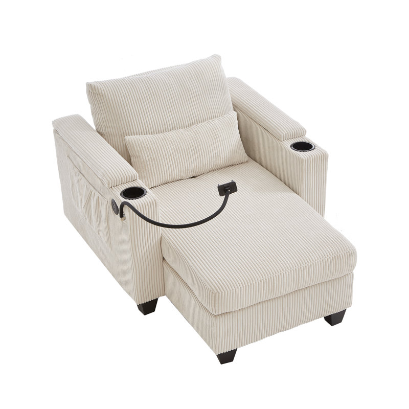 Convertible Chaise Lounge, Beige