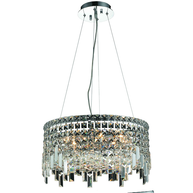 Baldrik 12 - Light Dimmable Drum Chandelier, 10.5" H x 20" W x 20" D