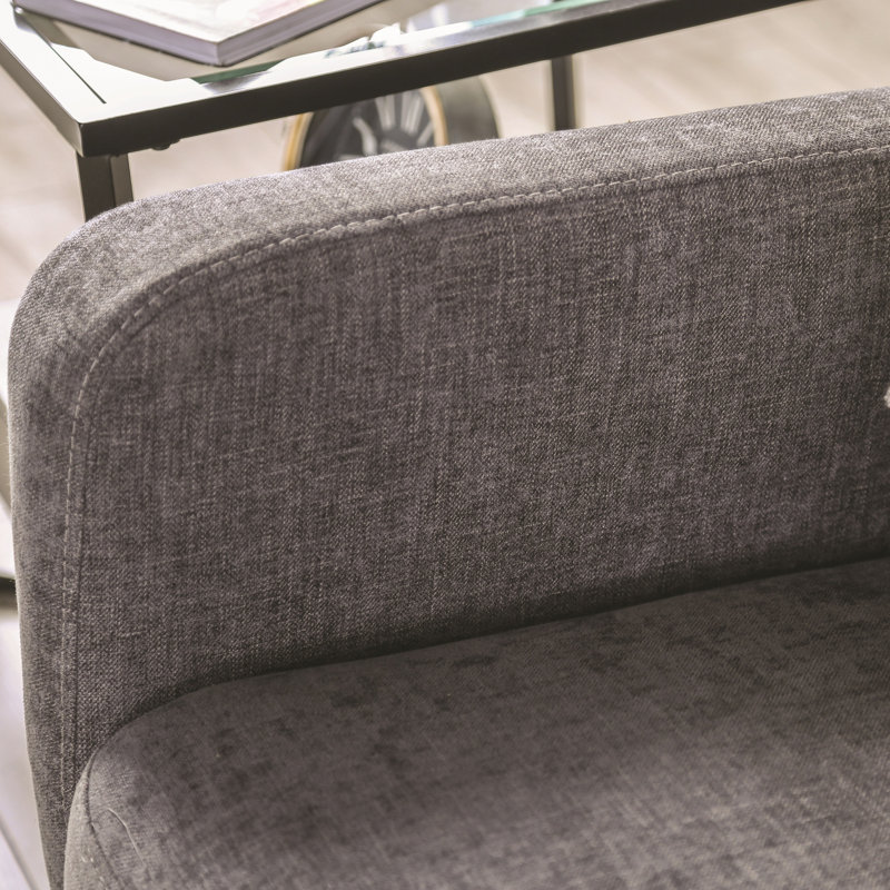 Canapé rembourré 87 po Ikie, 100% polyester gris