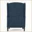 Fauteuils inclinables, fauteuil inclinable moderne à oreilles avec garniture cloutée | Bleu marine | Tissu