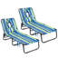 Chaise longue de plage 2 pièces Arlmont & Co. avec coussins et dossier réglable-1813623642
