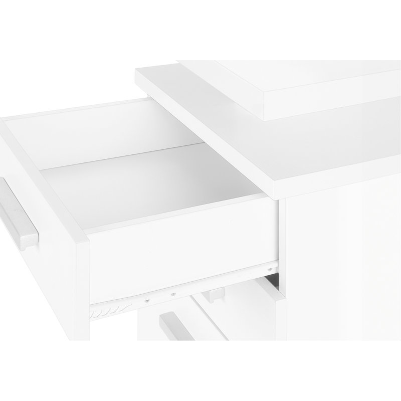 Bureau d'ordinateur, bureau personnel, ordinateur portable, installation à gauche, à droite, tiroirs de rangement, L 48 po, travail, stratifié blanc, contemporain, moderne