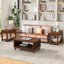 Stylish Rectangular Wood Coffee Table With Open Storage And Solid Wood Legs, Perfect For Living Room Decor And Functionality.-380333794