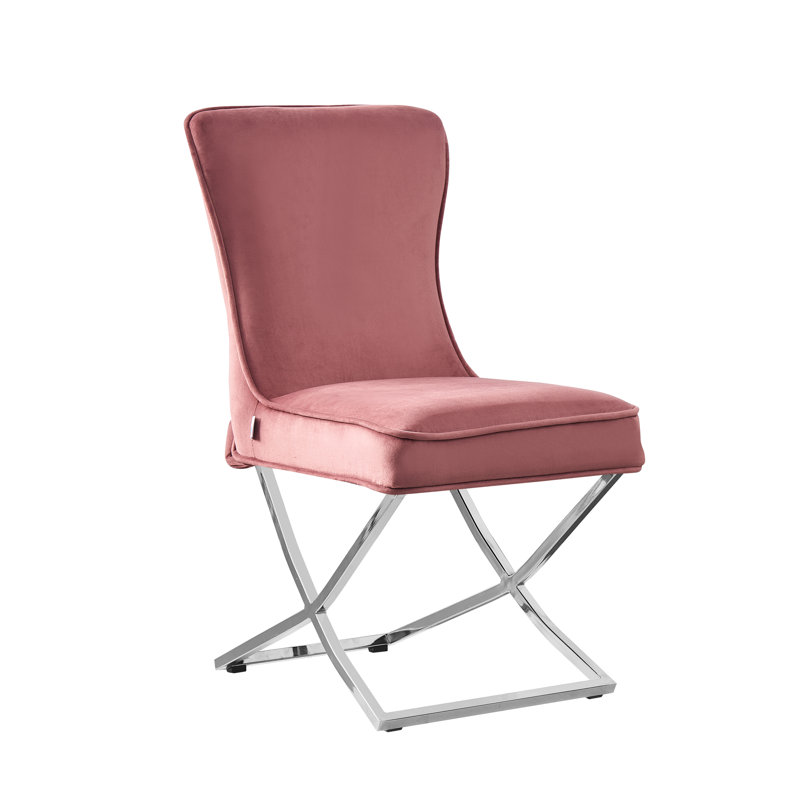 Yvelines Modern Velvet Dining Chairs - Ergonomic Velvet Upholstered Back with Stainless Steel Frame - Side Chair for Kitchen Living Room Dining Room