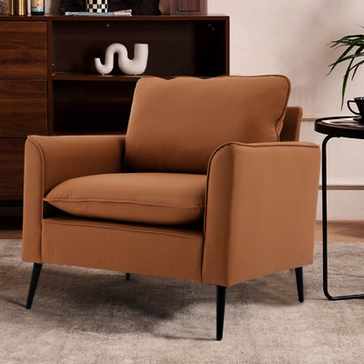 Ensemble de fauteuils d'appoint en cuir de style rétro nordique deux pièces pour une détente décontractée