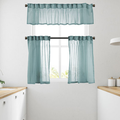 Solid Colour Kitchen Curtain