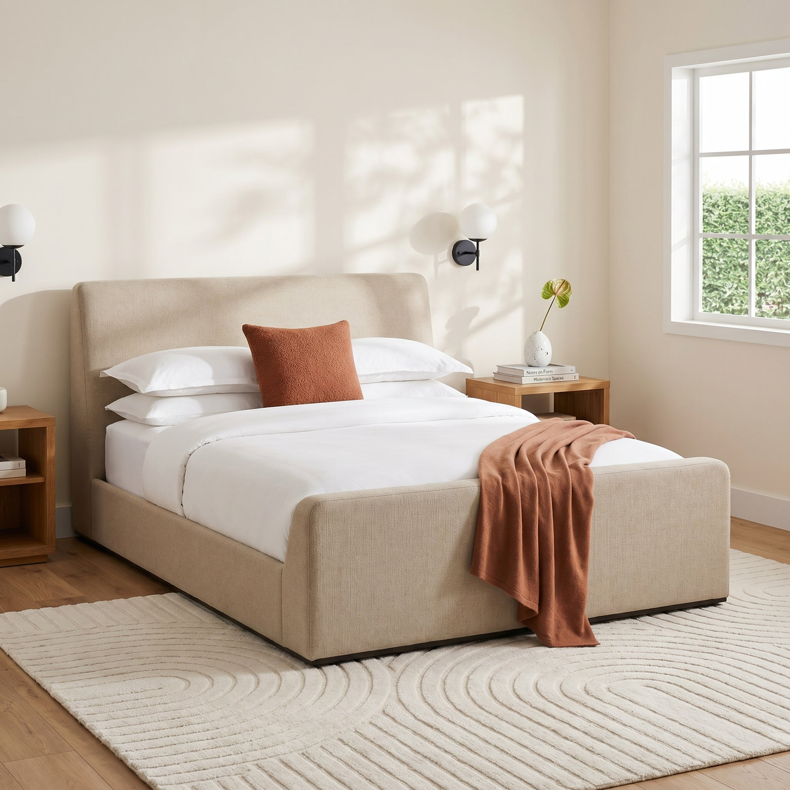 Platform Bed, Queen, Irving Flax