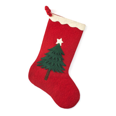 Chaussette de Noël en laine feutrée à la main