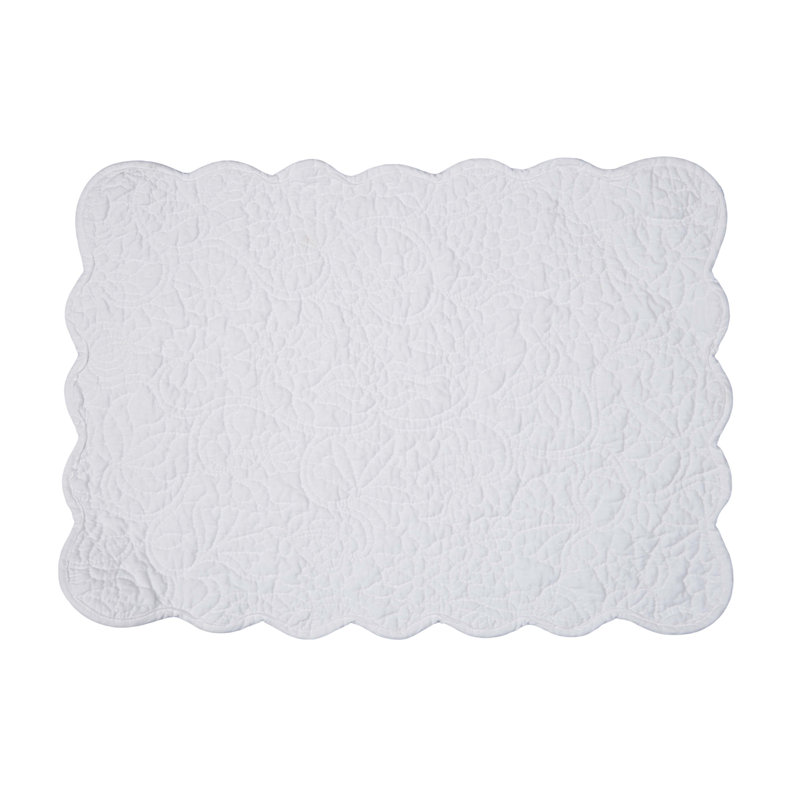 Ensemble de 6 napperons de courtepointe Christiana, Blanc