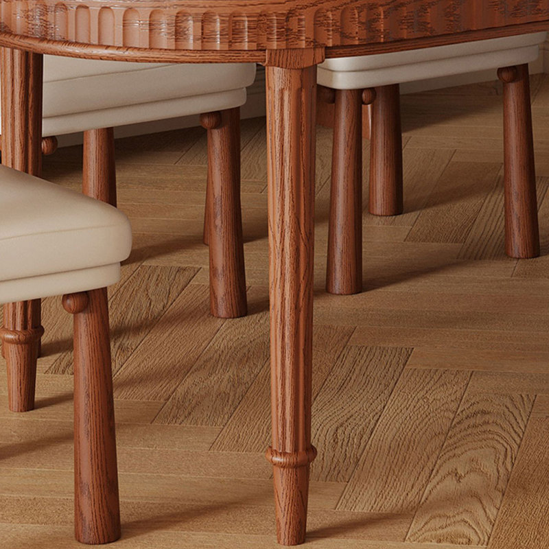 The Ancient Dining Table And Chairs 6 - Person Solid Wood Solid Wood Top Four Leg Dining Set, 29.5"H x 55.1"L x 31.4"W