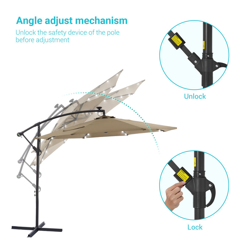 Parasol à DEL 10 pi, Taupe
