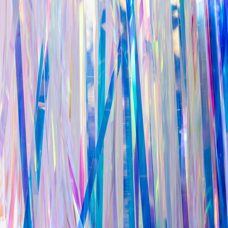 Vickerman 10' x 12" Tinsel Icicle Curtain 4/Pack, Iridescent