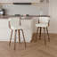 Tabouret de comptoir pivotant en cuir moderne de 26 po avec structure en bois robuste-2025727765