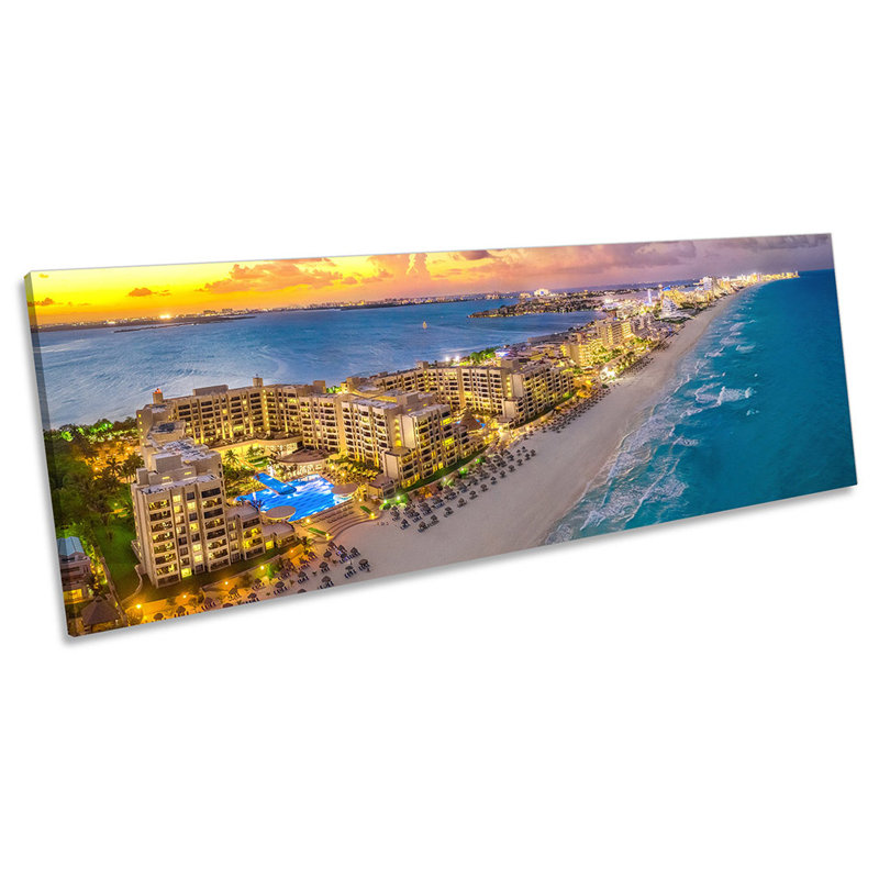 Cancun Beach Mexico - Wrapped Canvas Panoramic Print, 40.64cm H x 121.92cm W